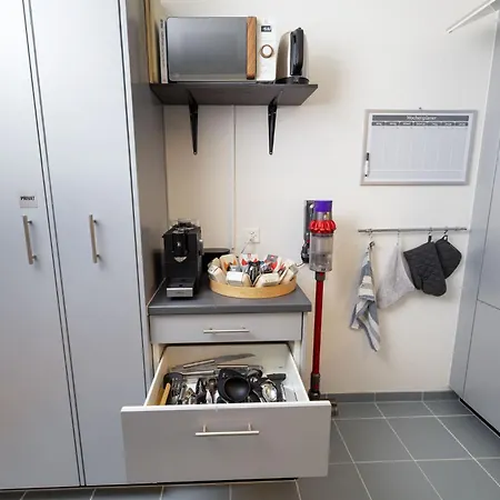 公寓 Bright Urban Retreat With Balcony, Workspace, Parking 苏黎世